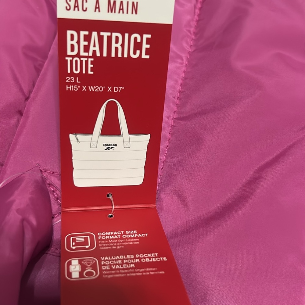 Reebok athletic quilted bag with zipper pink NWT - Picture 7 of 7